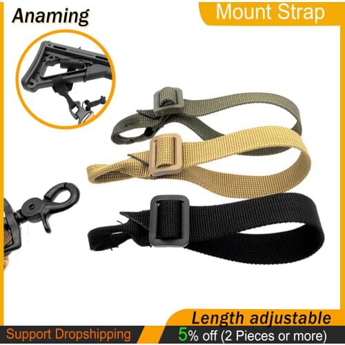 1 Pcs Hunting Buttstock Sling Mount Strap Loop Adapter Webbing Rifle Attachment Adjustable Tactical Gun Sling Airsoft Sling Part