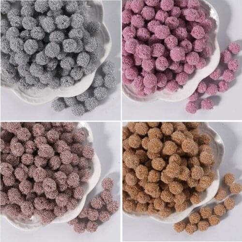 20pcs Korean Version 1cm 1.5cm Bright Skein Hair Ball Diy Jewelry Handmade Childrens Hair Accessories Headdress Material Pompom