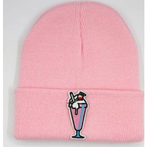 2019 Drink embroidery Cotton Thicken knitted hat winter warm hat Skullies cap beanie hat for men and women 114