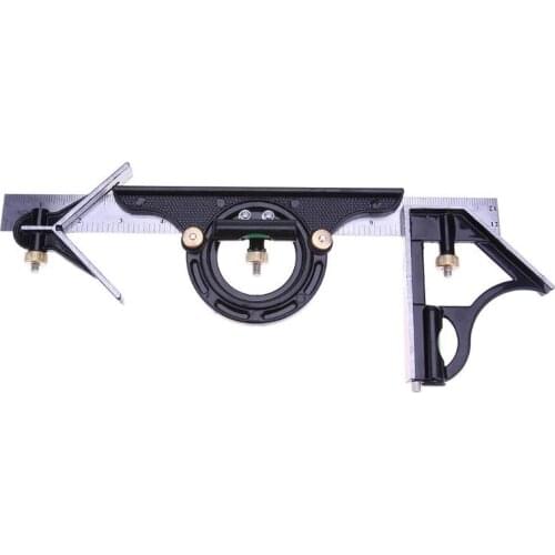 3PCS Ruler Multi Combination Square Angle Finder Protractor Spirit Level Reversible Protractor Combination Square Measure Tools