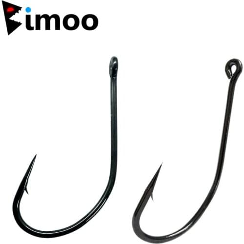 Bimoo Multiple Sizes High Carbon Steel Catfish Hook Saltwater Bait Barbed Carp Fishing Needles Jig Hooks Black Nickel 50/25PCS