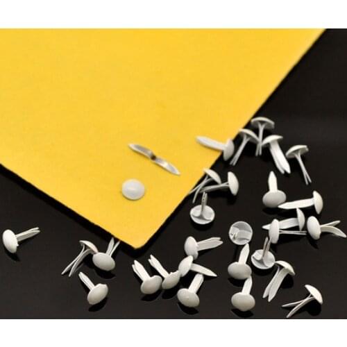 500 Pcs White Pastel Round Brads Scrapbooking Embellishment 9x5mm(3/8"x1/4")(W02311 X 1)