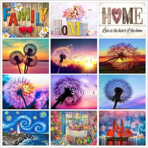5D DIY Diamond Painting Full Circle Diamond Landscape Daquan Mosaic Cross Stitch Home Decoration Art Gift