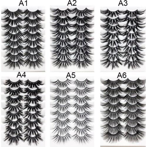 8 Pairs Multipack 3D 25mm Mink Lashes False Eyelashes Handmade Wispy Fluffy Long Lashes Natural Eye Makeup Tools Eye Lashes