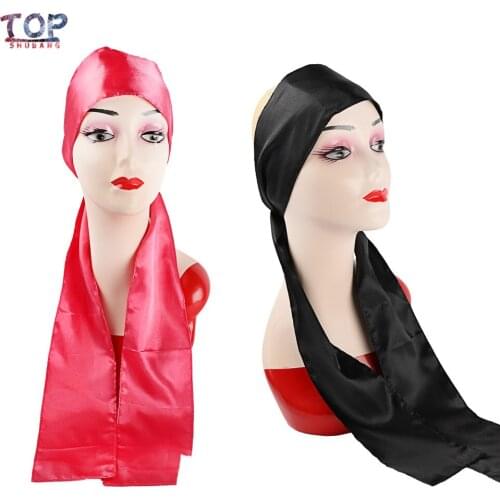 Custom LOGO 10x150cm Satin Edge Scarfs Extensions Virgin Hair Frontal Wrap Headband Scraf Band