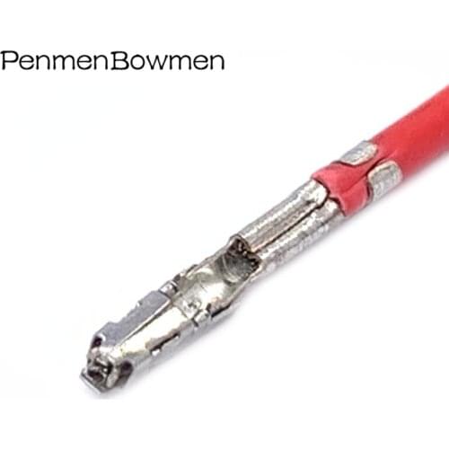 Automotive Brass Tinned Crimp Wire H62 Terminal Connector 0.6 MM Female Splice Pins DJ623-0.6×0.6A G1 With 22AWG Cable