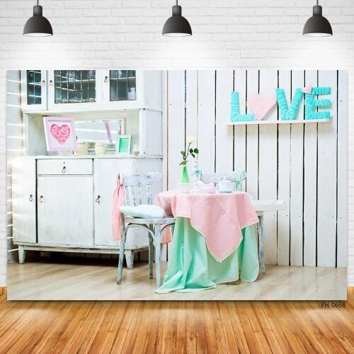 Interior Decor Photography Backdrops For Party Baby Christmas Photocall Vintage Wooden Wall Table Gift Photo Studio Backgrounds