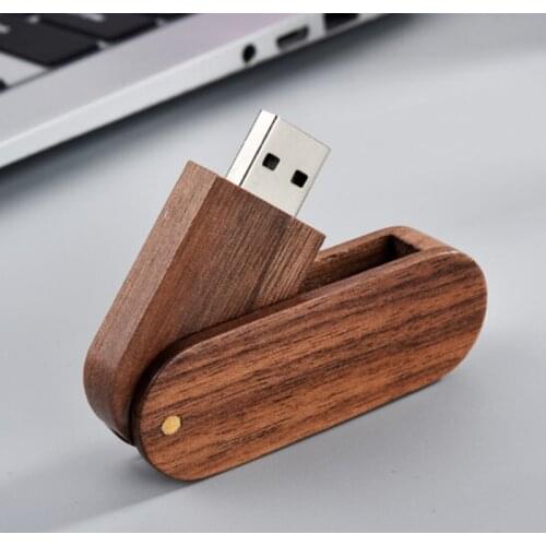 Wooden swivel flash drive high-speed USB3.0 4GB 8GB 16GB 32GB 64GB 128GB customized logo