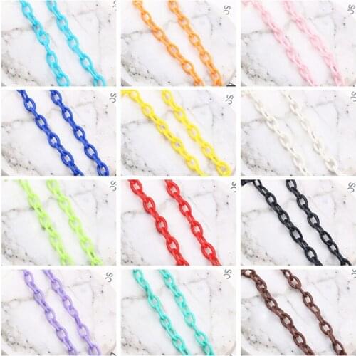 Doreen Box Fashion Colorful Plastic Cross Chain Mask Lanyard Strap DIY Necklace Lobster Clasp Making Jewelry Findings,42cm Long