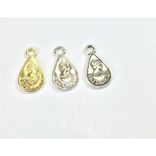 Eruifa 20pcs 13*9mm Tear Beauty Coin Wholesell necklace,earring bracelet jewelry DIY handmade 3 colors