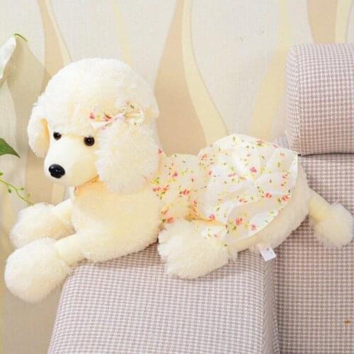 Girls Cartoon Poodle Shape Plush Stuffed Toy Simulation Dog Stuffed Animal Doll Throw Pillow Children New Year Present 30cm