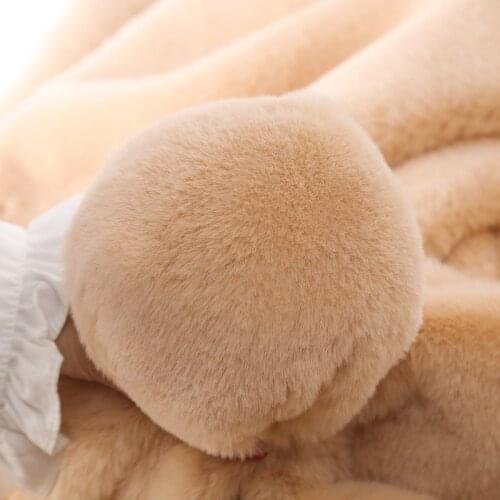 Imitation Rex Rabbit Hair Fur Plush Fabric Counter Display Background Cloth Clothing Bag Pillow Doll Table Cloth Sofa Cushion