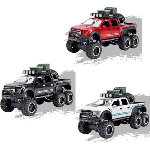 Exquisite gift 1:28 Ford F150 off-road alloy model,simulation die-cast metal sound and light pull back car model,free shipping