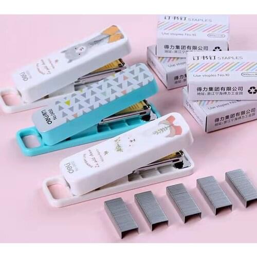 Creative candy Color Manual Mini Stapler Cute Cartoon Small Stapler No.10 Staples Student Student Gifts School Office Supplies