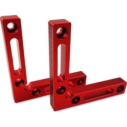 2 pcs 90 Degree Square Positioning L Right Angle Clamps Measuring Tool 120x120mm Square Block Aluminum Alloy Carpenter Tool