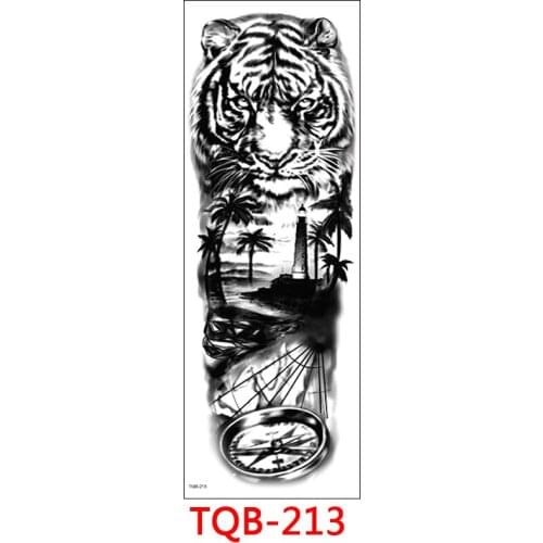 Lion Tiger Beast Fashion Tattoo Sticker For Women Men Body Art Tattoo Large Size Arm Jesus God Temporary Tatoo