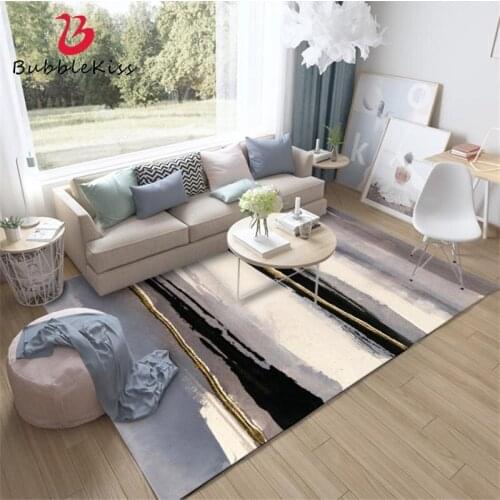 Bubble Kiss Fashion Abstract Ink Gray Striped Pattern Rug Sofa Coffee Table Floor Mats Home Bedroom Decor Customized Carpets