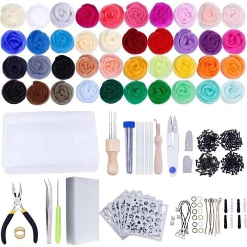 LMDZ Needle Felting Kit,Wool Roving 40 Colors,Needle Felting Starter Kit,Wool Felt Tools with Felting Tool Instruction Included