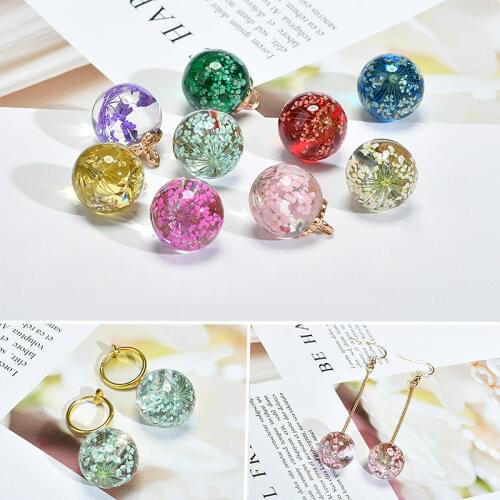Immortal flower resin glass ball pendant diy hand-made earring earrings material bag accessories