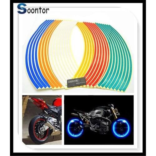 New 2018 Strips Motorcycle motorcross Wheel Sticker Reflective Decals Rim Tape Bike for MV Agusta 800 DRagsteR KTM DUKE SMR SMT