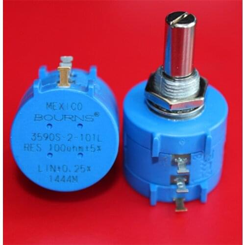Original BOURNS 2W precision multi turn potentiometer 10 laps 3590S-2-101L 100R switch