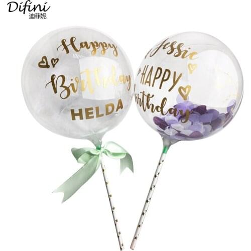 5inch Clear Balloons With Confetti Feather Balls For Birthday Party Decorations Kids Babyshower Girl Cake Ballon Transparent