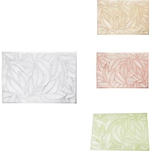 Leaf Placemat High-End Hotel Restaurant Bronzing Insulation Coffee Placemat Decoration Table Mat