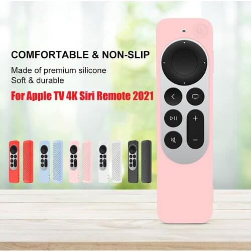 Silicone Remote Case For Apple TV 4K Siri Remote 2021 Remote Protectiv Shell Silky-Soft Anti-Slip Solid color Remote Case Cover