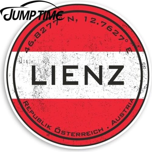 Jump Time Lienz Austria Vinyl Stickers - Flag Travel Sticker LuggageWaterproof Car Decal Trunk Car Accessories