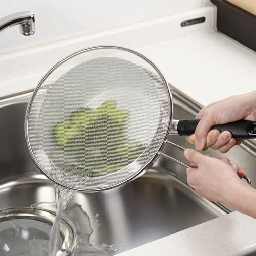 Grease Splatter Screen Stainless Steel Splatter Guard with Handle Anti Grease Splash Scald Proof for Frying Pan Cooking Tools