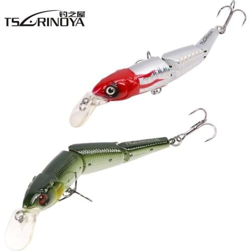 TSURINOYA 3 Segments Floating Minnow Baits 110mm/13g Hard Fishing Lures Diving 0-1.5m Sections Swimbaits Para Pesca Leurre Peche
