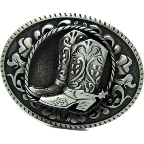 Vintage Western Cowboy Zinc Alloy Horse Riding Boots Belt Buckle Men Women