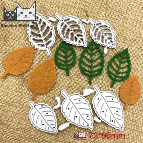 Reunion 6 Pcs Simple Leaves Embossing Metal Cutting Dies Kscraft Die Cuts for Card Making Scrapbooking Autumn Leaves Die Cuts