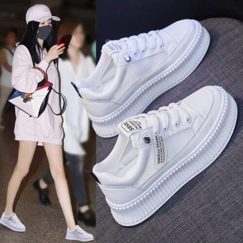 Mesh Breathable White Shoes Women 2021 Summer New Korean Running Shoes Womens Platform Sneakers Shoes Woman Flats Loafers