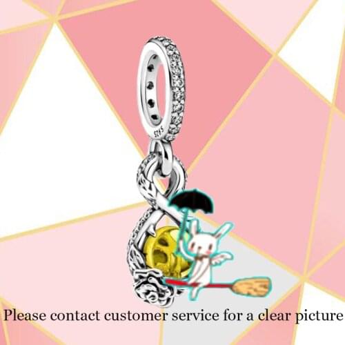 2021 Fall New S925 Sterling Silver Rose Flower Charm Is Suitable For Womens Original DIY Bracelet Fashion Gorgeous Jewelry