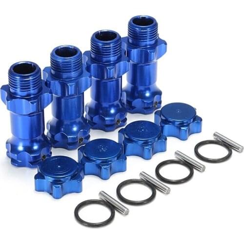 1/8 Aluminum Alloy 17mm Wheel Hex Hub Adapter Extension 30mm RC Car Parts Blue