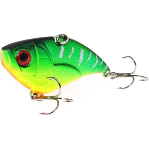 1pcs 5cm 14g Hard VIB Lures Fishing Minnow Bait Treble Hooks Sinking Crankbait Wobblers Fishing Tackle 3DEyes