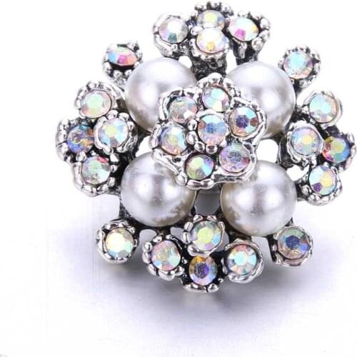 10pcs/lot 2018 New Snap Jewelry Elegant Crystal Flowers Big Snap Buttons for 18mm 20mm Snap Bracelet for Women fashion jewellery