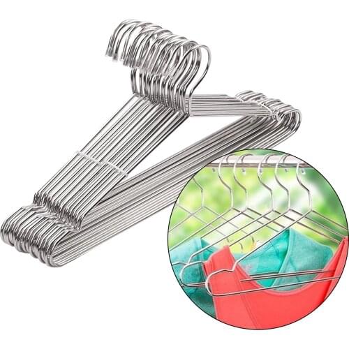 10pcs Hangers Clothes Stainless Steel Anti-slip Clothes Rack Storage Closet Wardrobe Space Saving Hanger Suit Coat Drying Rack