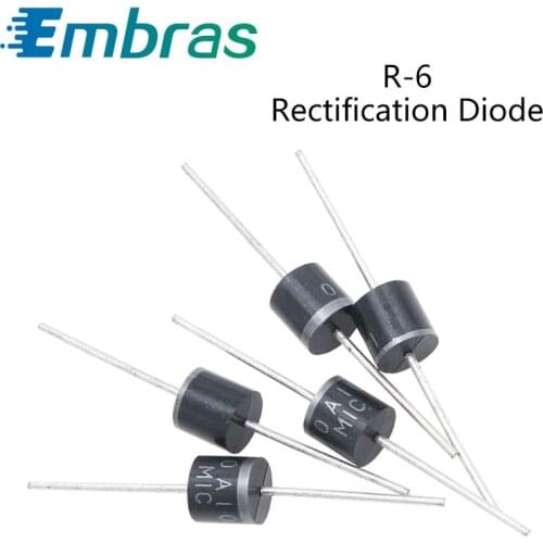 10Pcs Rectifier Diode R-6 6A4 6A6 6A8 6A10 10A4 10A6 10A10 20A10 FR604 FR607 FR608 HER604 HER607 HER608 6A 400V 600V 800V 1000V