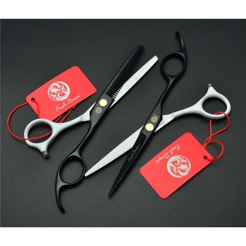 1023Z 5.5'' Purple Dragon White Colour Factory Price Hairdressing Scissors 440C Cutting Scissors Thinning Shears Hair Scissors