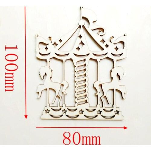 12pcs/lot Wooden merry-go-round wood puzzle graffiti wood DIY photo frame home wedding decoration c19