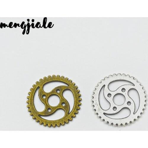 16pcs/lot 23mm Two Color Vintage Metal Zinc Alloy Steampunk small Gear Charms Fit Jewelry Pendant Charms Making
