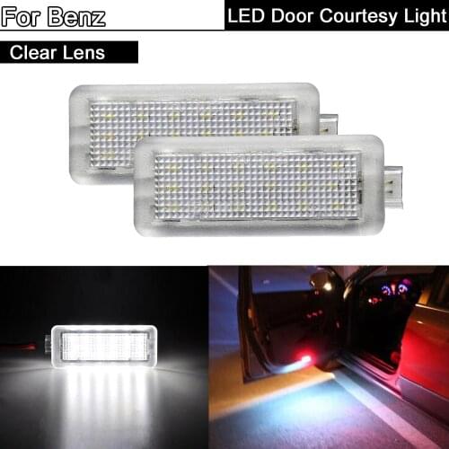 2Pcs Error Free White LED Courtesy Footwell Under Door Light Welcome Lamp For Mercedes Benz CLS-Class W218/X218 CLA-Class C117