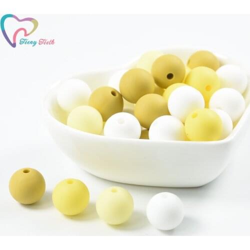 30PCS 3Colors Mix Loose Silicone Beads Teething Round 12-15 MM Beads For DIY Chew Jewelry Made Long Necklace New Fashion Jewelry
