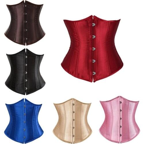 2021Disdcount Women Gothic Underbust Corset Waist Trainer Bustiers Workout Shape BODY Belt Sexy Lingerie Corsets Plus Size S-6XL