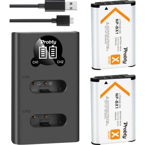 2x NP-BX1 NP BX1 Batteries AKKU + LED Dual Charger For Sony HDR-AS200v AS20 AS15 AS100V DSC-RX100 X1000V WX350 RX100 RX1 RX100ii