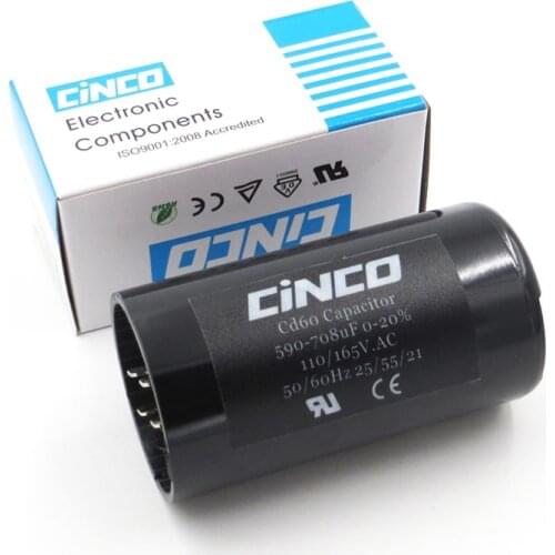 590-708uF CD60 Air Compressor Washing Machine Start Capacitor 110V 125V 165V 590-708 mfd uf mf Compressor 110VAC 125VAC