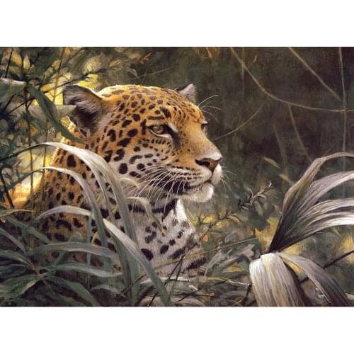 5D DIY Diamond Painting Full Square Round 3D Embroidery Animal Leopard Diamond Mosaic Pictures of Rhinestones Wall Decor DF647