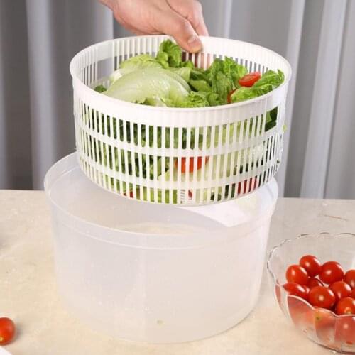 5L Salad Spinner Ingredients Dryer Basket Vegetables Fruit With Removable Drain Basket Dehydrator Kitchen Multifunctional Tools